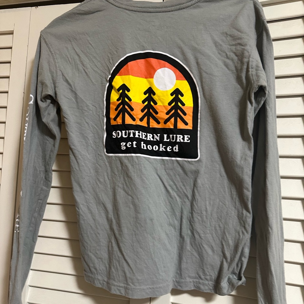 Kids Long Sleeve Shirt - Gray hiking/nature